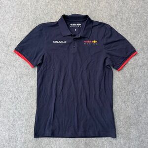 Oracle x Red Bull Racing Navy Blue Short Sleeve Polo Shirt Men's Size Small